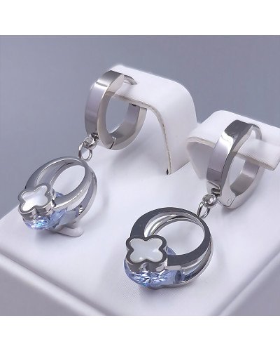 Сережки Stainless Steel. Сталь. Родій. Довжина: 30 мм. Ширина: 12 мм.
