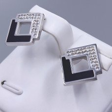 Сережки-гвоздики Stainless Steel. Сталь. Родій. Довжина: 18 мм. Ширина: 15 мм.