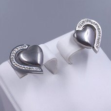 Сережки-гвоздики Stainless Steel. Сталь. Родій. Довжина: 15 мм. Ширина: 13 мм.