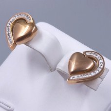 Сережки-гвоздики Stainless Steel. Сталь. Позолота ЧВ. Довжина: 15 мм. Ширина: 13 мм.