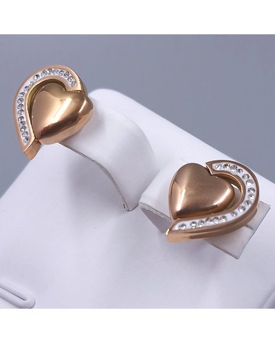 Сережки-гвоздики Stainless Steel. Сталь. Позолота ЧВ. Довжина: 15 мм. Ширина: 13 мм.