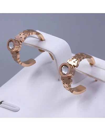 Сережки-гвоздики Stainless Steel. Сталь. Позолота ЧВ. Діаметр: 14 мм. Ширина: 5 мм.