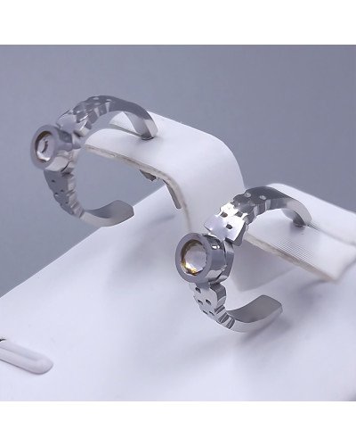 Сережки-гвоздики Stainless Steel. Сталь. Родій. Діаметр: 14 мм. Ширина: 5 мм.