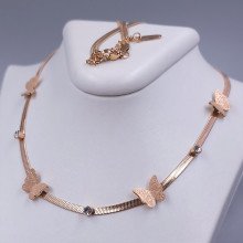 Ланцюжок Stainless Steel з кулонами. Сталь. Позолота ЧВ. Довжина ланцюжка: 40.5-45.5 см