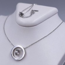 Ланцюжок Stainless Steel з кулоном. Сталь. Родій. Довжина ланцюжка: 40-45 см