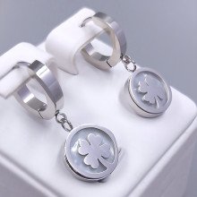 Сережки Stainless Steel. Сталь. Родій. Довжина: 28 мм. Ширина: 12 мм.