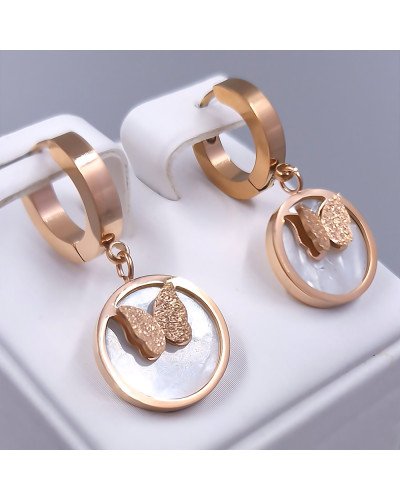 Сережки Stainless Steel. Сталь. Позолота ЧВ. Довжина: 30 мм. Ширина: 14 мм.