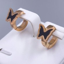 Сережки Stainless Steel. Сталь. Позолота ЧВ. Діаметр: 13 мм. Ширина: 10 мм.