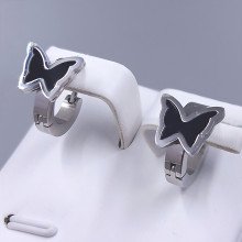 Сережки Stainless Steel. Сталь. Родій. Діаметр: 13 мм. Ширина: 10 мм.