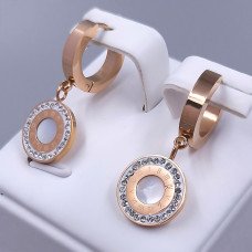 Сережки Stainless Steel. Сталь. Позолота ЧВ. Довжина: 28 мм. Ширина: 12 мм.