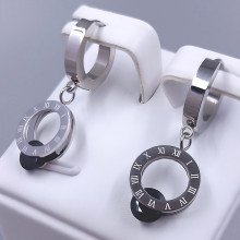 Сережки Stainless Steel. Сталь. Родій. Довжина: 31 мм. Ширина: 13 мм.