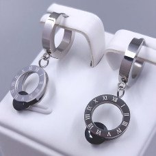 Сережки Stainless Steel. Сталь. Родій. Довжина: 31 мм. Ширина: 13 мм.