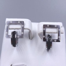 Сережки-гвоздики Stainless Steel. Сталь. Родій. Довжина: 18 мм. Ширина: 12 мм.