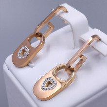 Сережки-гвоздики Stainless Steel. Сталь. Позолота ЧВ. Довжина: 32 мм. Ширина: 10 мм.