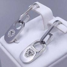 Сережки-гвоздики Stainless Steel. Сталь. Родій. Довжина: 32 мм. Ширина: 10 мм.