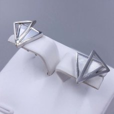 Сережки-гвоздики Stainless Steel. Сталь. Родій. Довжина: 13 мм. Ширина: 13 мм.