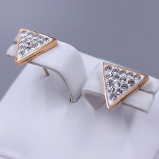 Сережки-гвоздики Stainless Steel. Сталь. Позолота ЧВ. Довжина: 10 мм. Ширина: 11 мм.