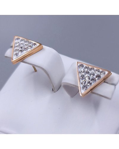 Сережки-гвоздики Stainless Steel. Сталь. Позолота ЧВ. Довжина: 10 мм. Ширина: 11 мм.
