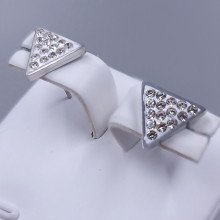 Сережки-гвоздики Stainless Steel. Сталь. Родій. Довжина: 10 мм. Ширина: 11 мм.