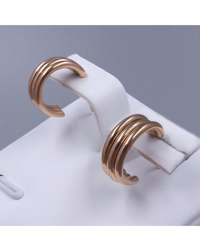 Сережки-гвоздики Stainless Steel. Сталь. Позолота ЧВ. Довжина: 12 мм. Ширина: 5 мм.