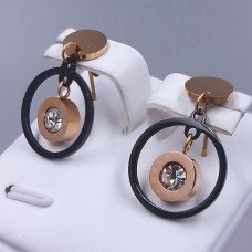 Сережки-гвоздики Stainless Steel. Сталь. Позолота ЧВ. Довжина: 27 мм. Ширина: 16 мм.