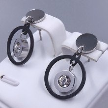 Сережки-гвоздики Stainless Steel. Сталь. Родій. Довжина: 27 мм. Ширина: 16 мм.