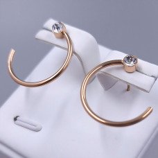 Сережки-гвоздики Stainless Steel. Сталь. Позолота ЧВ. Діаметр: 20 мм
