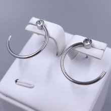 Сережки-гвоздики Stainless Steel. Сталь. Родій. Діаметр: 20 мм