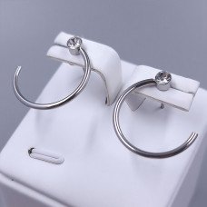 Сережки-гвоздики Stainless Steel. Сталь. Родій. Діаметр: 20 мм