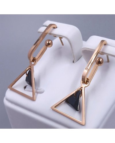 Сережки-гвоздики Stainless Steel. Сталь. Позолота ЧВ. Довжина: 35 мм. Ширина: 15 мм.