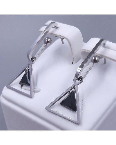 Сережки-гвоздики Stainless Steel. Сталь. Родій. Довжина: 35 мм. Ширина: 15 мм.