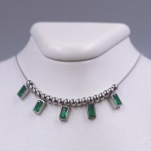 Ланцюжок Stainless Steel з кулонами. Сталь. Родій. Довжина ланцюжка: 43-48 см