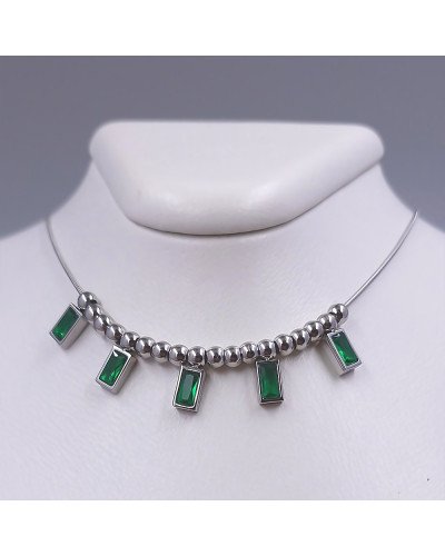 Ланцюжок Stainless Steel з кулонами. Сталь. Родій. Довжина ланцюжка: 43-48 см
