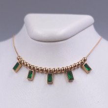 Ланцюжок Stainless Steel з кулонами. Сталь. Позолота ЧВ. Довжина ланцюжка: 40.5-45.5 см