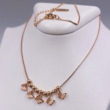 Ланцюжок Stainless Steel з кулонами. Сталь. Позолота ЧВ. Довжина ланцюжка: 41.5-46.5 см
