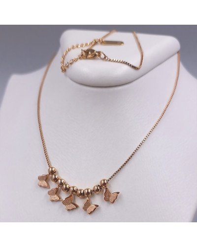 Ланцюжок Stainless Steel з кулонами. Сталь. Позолота ЧВ. Довжина ланцюжка: 41.5-46.5 см