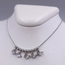 Ланцюжок Stainless Steel з кулонами. Сталь. Родій. Довжина ланцюжка: 41.5-46.5 см