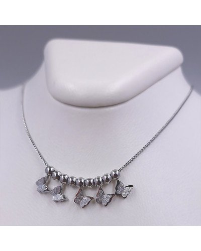 Ланцюжок Stainless Steel з кулонами. Сталь. Родій. Довжина ланцюжка: 41.5-46.5 см