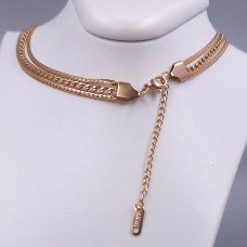 Потрійний ланцюжок Stainless Steel. Сталь. Позолота ЧВ. Довжина: 41.5-46.5 см Ширина: 8 мм