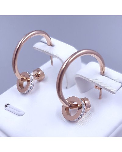 Сережки-гвоздики Stainless Steel. Сталь. Позолота ЧВ. Діаметр: 19 мм. Ширина: 8 мм.
