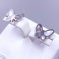 Сережки-гвоздики Stainless Steel. Сталь. Родій. Довжина: 10 мм. Ширина: 12 мм.
