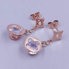 Сережки-гвоздики Stainless Steel. Сталь. Позолота ЧВ. Довжина: 26 мм. Ширина: 10 мм.