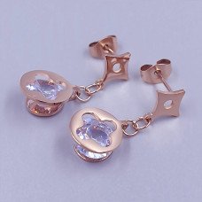 Сережки-гвоздики Stainless Steel. Сталь. Позолота ЧВ. Довжина: 26 мм. Ширина: 10 мм.