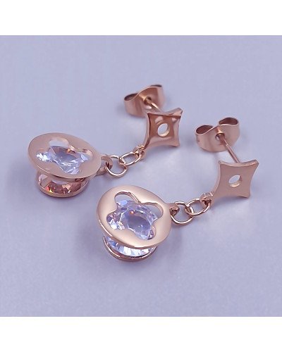 Сережки-гвоздики Stainless Steel. Сталь. Позолота ЧВ. Довжина: 26 мм. Ширина: 10 мм.