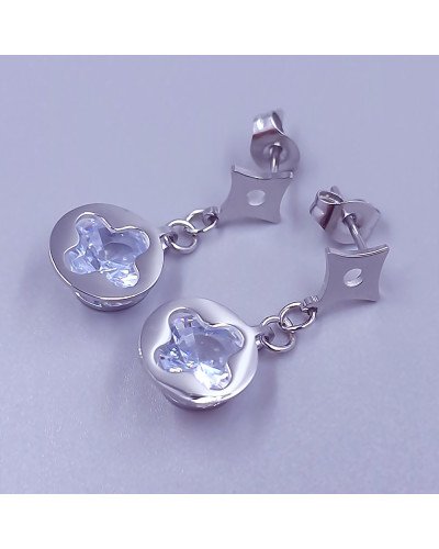 Сережки-гвоздики Stainless Steel. Сталь. Родій. Довжина: 26 мм. Ширина: 10 мм.
