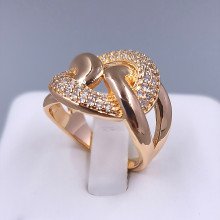 Каблучка XР M&L. Позолота 18К. Камені: білий циркон. Є: 17р 18р