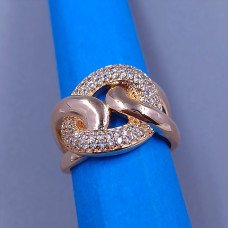 Каблучка XР M&L. Позолота 18К. Камені: білий циркон. Є: 17р 18р