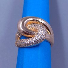 Каблучка XР M&L. Позолота 18К. Камені: білий циркон. Є: 17р 18р