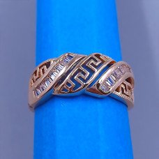 Каблучка XР M&L. Позолота 18К. Камені: білий циркон. Є: 16р 17р