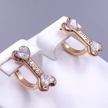Сережки XР. Позолота 18К. Камені: білий циркон. Довжина: 17 мм Ширина: 7 мм Діаметр: 13 мм